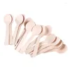 Spoons 100Pcs Disposable Wooden Spoon Mini Ice Cream Party Tableware Kitchen Safe Wood Western Dessert Scoop Wedding Tiny 2024