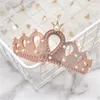 10pcs / lot mode perle couronne solide hairband perles royal style kids bandeaux de bricoler les bandeaux de princesse de couronne cristal 240328
