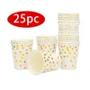Cups jetables Paies 25pcs Party Outdoor Supplies Fashion Golden Point Modèle Papier de consommation pour les pique-niques pour manger des mariages