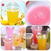 Disposable Cups Straws Drink Juice Cup Clear Coffee Lids Transparent Beverage Packing Plastic Cold Abs Package Child For Party