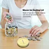 Louça 25 Pcs Poupança Capa Mason Jar Vedação Cobre Garrafas De Vidro Acessórios Flandres Coin Slot Caps Bill Tampas De Armazenamento