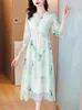 Casual Dresses Women Summer Chiffon Floral Beach Dress 2024 Fashion Elegant Prom Bodycon Party Midi Boho Festa Luxo Long Evening