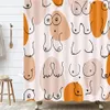 Sexy Boobs Shower Curtain Boob Feminine Feminist Seamless Breast Pattern Bathroom Curtains Polyester Screen with Hooks 240328