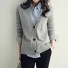 Basic Brief V Neck Cardigan Pull Femme Cardigans tricotés Noir Gris Beige S-2XL b5Ro #