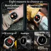 Linterna al aire libre militar Smartwatch hombres 466466 HD 100 deportes brújula BT llamada impermeable 450mAh batería reloj inteligente 240326