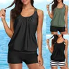 Damesbadmode Zomer tweedelig badpak Mode Backless Tankini Bikini Set Conservatieve strandkledingsets