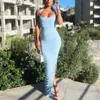 Vestidos casuales básicos Giyu 2023 Vestido de verano Mujeres Sexy Malla Larga Maxi Bodycon Robe Elegante Off Hombro Sin respaldo Split Ruched Club Party YQ240328