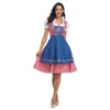 Kobiety czarny krańca dirndl Dr Oktoberfest kostium niemiecki Bawarian Traditial Beer Wench Maid Set Cosplay Halen Party Dr v3gt#