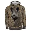 Man 3D Bluzy Fi Camo Hunting Animals Bird Streetwear Bluza LG Sleeve Casual Pullover Męs