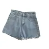 korean High Waisted Raw Edge Denim Shorts Women's 2023 Summer New Basic Butt Pocket Denim Shorts Street Denim Pant v4L0#