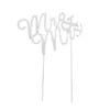 Decoração de festa Mr Mrs Silver Wedding Cake Topper Pick Strass Metal Engagement Anniversary