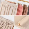 Pantaloni da donna 2023 Nuova Primavera Estate Pantaloni larghi di seta di seta del ghiaccio Pantaloni a vita alta casual femminili Pantaloni neri dritti allentati R1QT #