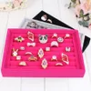 2st. Massor smycken Display Rings Organizer Show Case Holder Box New Red Ring Storage Ear Pin Accessories Box2455