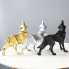 Skulpturen Harz abstrakte Wolf Statue nordische geometrische Tierfiguren Wolf Skulptur Handwerk Home Office Regal Schreibtisch Dekoration Ornamente