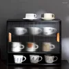 Kitchen Storage Household Desktop Layered Cup Holder Dust-proof Cabinets Rack Water Box Glass Organizer