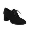 Весенне-осенние женские туфли-лодочки размера 22,5-28 см с цветочным принтом, лоферы на толстом каблуке со шнуровкой, милая женская обувь в академическом стиле 240314