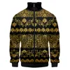 Färgglad geometrisk konst 3d stativ krage fi män kvinnor blixtlås huvjackor lg ärm harjujuku 3d sweatshirt toppar dropship q8qh#