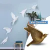 Stickers Nordic Style Resin Birds Creative For Wall 3D Sticker Living Room Animal Figurine Wall Mural TV Wall Background Home Decor Craft