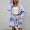 Regenbogen Tie-Dye Frauen Strickjacke Frühling Herbst Koreanische Alle Match Gestrickte Pullover Mäntel Bunte LG Sleeve Gradient Strickwaren 2024 a81Z #