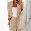 stylish Suit Jacket Lady Solid Color Lg Sleeve Blazer Solid Color Women Coat for Meeting K2Y8#