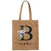 Nome personalizzato Borsa per la spesa in tela da donna Borsa a tracolla moda carina Borse in stile giapponese Borsa riutilizzabile per la vita dell'insegnante 240322