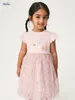 Vestido infantil de algodão puro para meninas, lindo vestido de princesa de verão