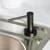 Dispensador de sabão líquido pia de aço inoxidável design embutido bomba de cozinha cabeça mão imprensa detergente preto