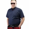 12xl 14XL 150 кг мужские черные деловые рубашки офисные с коротким рукавом большего размера большая синяя рубашка Busin Cott Dr V7ZQ #