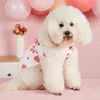 Vestuário para cães Dia dos Namorados Roupas Corações Roupa Vermelho Tule Vestido com Bowknot para Cães Pequenos Cat Girl