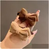 Hårgummiband Korea Dongdamen Autumn and Winter New Color Flocking Bow Circle Simple Temperament High Elastic Binding Headrope St Otzon