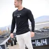 Mens Ginásio Roupas Esportivas Fi Musculação Camiseta Correndo Moletom Respirável Fitn Casual Masculino Lg Manga Camiseta w5JX #