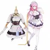 Elysia Cosplay French Maid Costume Hkai Impact 3 Karnawał mundury peruka anime halen costumes Men Game 24rv#