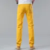 uomini alla moda bello denim jeans dritti pantaloni casual slim rosso giallo rosa colore solido partito hip hop marca dropship N0N3 #