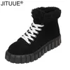 Casual Shoes Winter Boots Women Ankle Cotton Fabric Snow Woman Plush Ladies Booties Waterproof