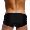 Men's Swimwear Sexy Mens Swimwear Solid Black Swim Boxer Briefs Bikini Brazilian Cut Surf Trunks Swimsuits Underwear Beach Sports Shorts 24327