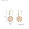 Charm koreansk stil akrylblomma droppörhängen för kvinnor geometriska dingle örhängen ladys smycken y240328