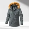 men Waterproof Jacket Men Hooded Fur Collar Parka Autumn Fi Casual Parkas 2023 Winter New Warm Thick Fleece Parkas Coat Men g8gS#