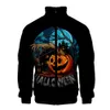 Hallowmas pumpa 3D Print Cat Baseball Jacket Men Bomber Jacket Ytterkläder Streetwear Hip Hop Baseball Uniform Casual Sportwear Y0OH#