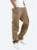 Mäns byxor 2024 Summer Cargo Overdimensionerade 5xl Slacks unisex Drawstring Overalls Sidfickor Plus Size Khaki Gray Trousers