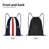 Bolsas de compras Bandera de Francia Bolsa con cordón Hombres Mujeres Deportes portátiles Gimnasio Sackpack Lily Flower Training Mochilas de almacenamiento