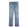 Jeans för män klippte ons skadade rippade trendiga 2024 Ny Spring Summer Loose Clean Fit Style Archival Fi 8545#