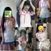 anime danganrpa cosplay game costume mikan tsumiki kvinnor dr piga full set enhetlig halen carnival wig kläder y87b#