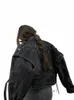 fi Flip Collar Zipper Butt Style Short Jacket For Women Lg Sleeve Lace Up Leather Jackets Lady Elegant High Streetwear G4kr#