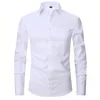 2024 uomini francese polsino Dr camicia gemelli New White Lg manica casual Butts camicie di marca maschile Regular Fit vestiti y2U1 #