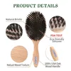 Brosse Cheveux Femme щетина кабана, женская расческа для расчесывания волос, деревянная щетка для волос, парикмахерская расческа, массажная щетка для кожи головы 240322