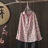 Blouses pour femmes fines et élégantes pour femmes, hauts de printemps Mori Girls, chemises imprimées douces et amples en coton potelé