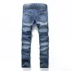 Europeu e americano Fold Zipper Motorcycle Snowflake Jeans de alta qualidade Plus Size Vendas diretas New Men's Pant Denim Plus Size e8Oc #