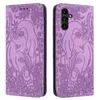 S24 Étuis en cuir de fleur d'éléphant pour Samsung S23 Plus FE S22 Ultra A15 A35 A55 A05S A34 A54 A14 Suck Wallet Mentions légales Porte-carte d'identité de crédit Pochette à rabat avec sangle