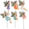 Décorations de jardin 6 pcs fleur fée ornement micro aménagement paysager décor petits ornements résine bonsaï plante en pot