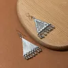 Dingle örhängen retro smycken bohemiska klockor tassel snidad droppe för kvinnor boho vintage geometri triangel jhumka